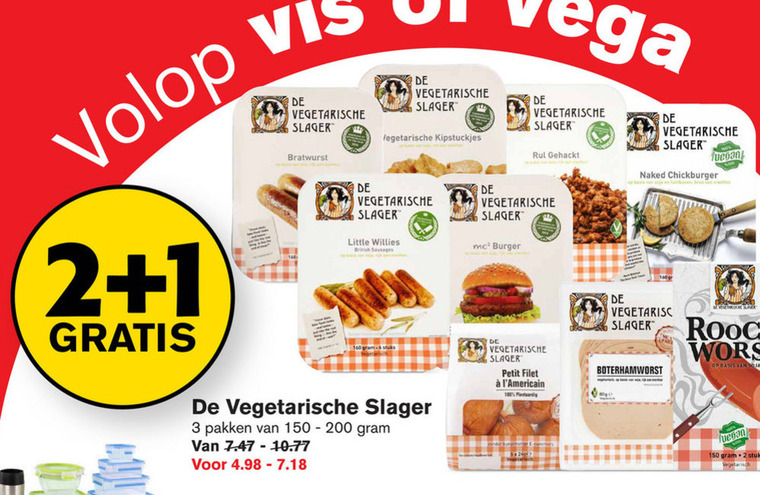 De vegetarische Slager   vegetarisch folder aanbieding bij  Hoogvliet - details