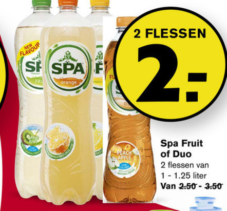 Spa en Fruit   fruitdrank folder aanbieding bij  Hoogvliet - details