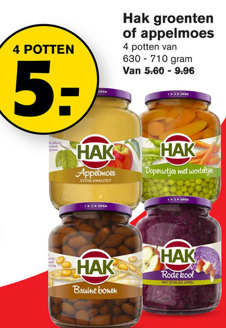 Hak   groenteconserven, appelmoes folder aanbieding bij  Hoogvliet - details