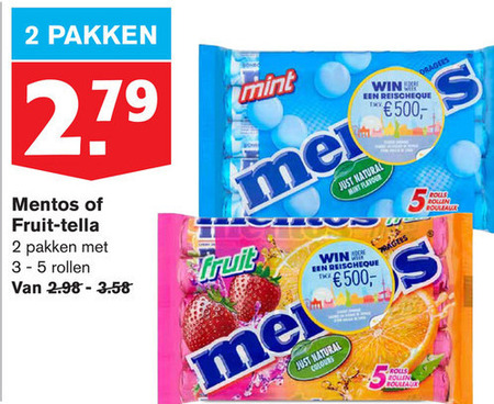 Mentos   snoep folder aanbieding bij  Hoogvliet - details