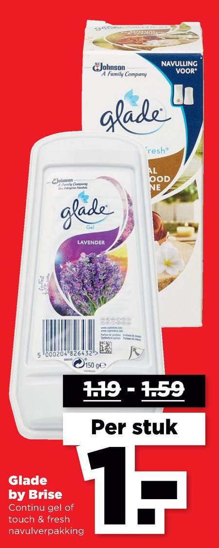 Glade   luchtverfrisser folder aanbieding bij  Plus - details