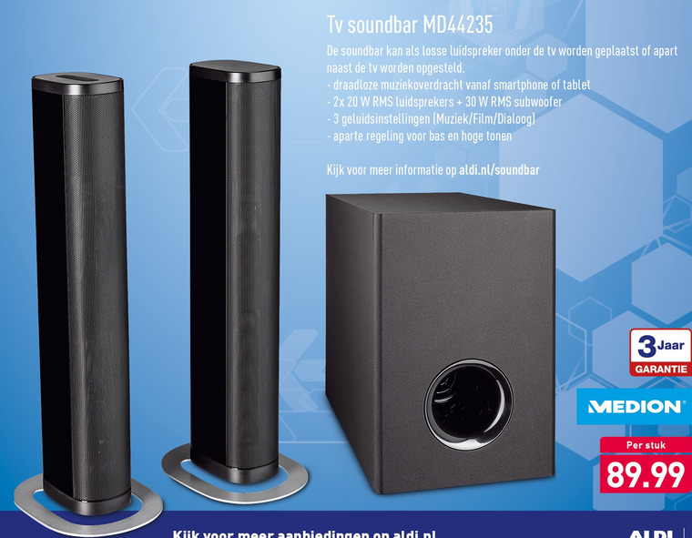 Medion   soundbar folder aanbieding bij  Aldi - details