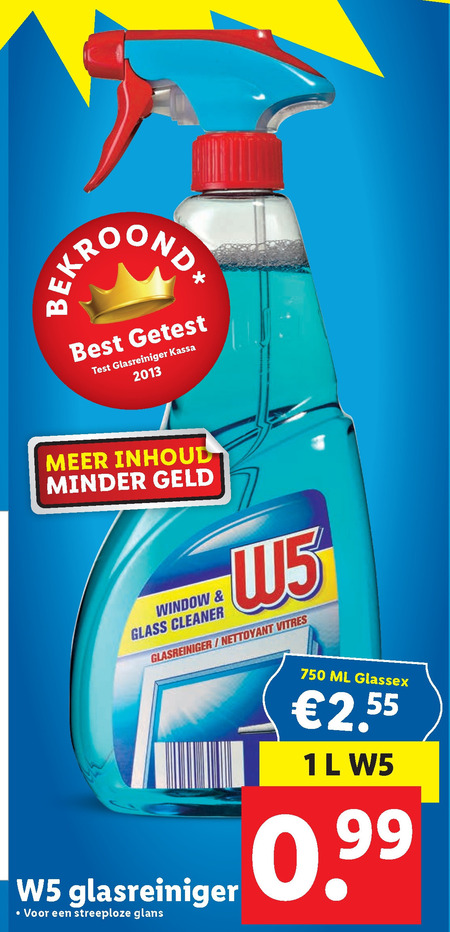 W5   glasreiniger folder aanbieding bij  Lidl - details