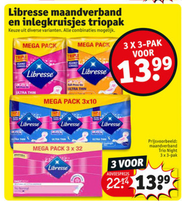 Libresse   inlegkruisjes, maandverband folder aanbieding bij  Kruidvat - details