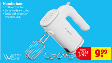 Watshome   handmixer folder aanbieding bij  Kruidvat - details