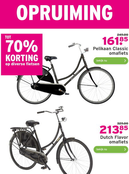 Pelikaan omafiets folder aanbieding bij Gamma -