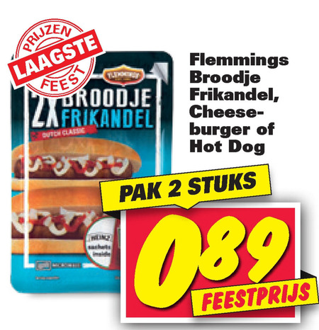 Flemmings   broodje hotdog, frikandelbroodjes folder aanbieding bij  Nettorama - details