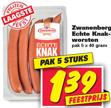 Zwanenberg   knakworst folder aanbieding bij  Nettorama - details