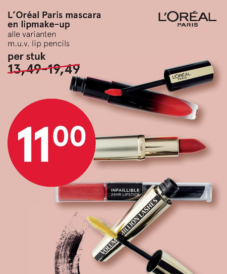 L Oreal   lipstick, lipgloss folder aanbieding bij  Etos - details