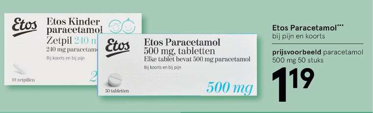 Etos Huismerk   paracetamol folder aanbieding bij  Etos - details