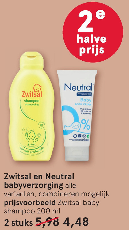 Neutral   babyolie, babyshampoo folder aanbieding bij  Etos - details