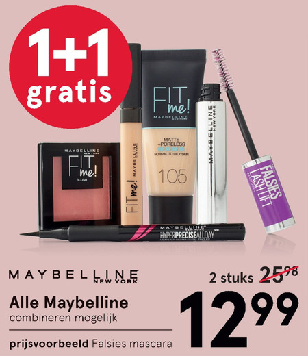 Maybelline   lipstick, oogpotlood folder aanbieding bij  Etos - details