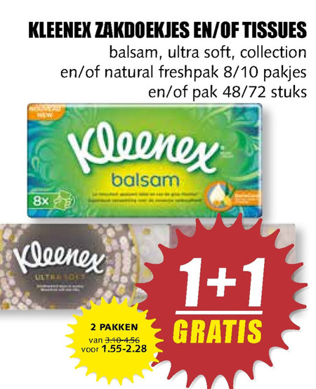 Kleenex   tissue, zakdoek folder aanbieding bij  MCD Supermarkt Basis - details