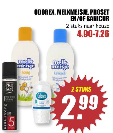 Sanicur   hairspray, deodorant folder aanbieding bij  MCD Supermarkt Basis - details