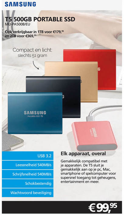 Samsung   portable harde schijf folder aanbieding bij  Informatique - details