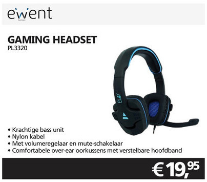 Ewent   gaming headsets folder aanbieding bij  Informatique - details