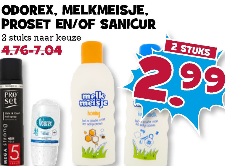 Melkmeisje   hairspray, deodorant folder aanbieding bij  Boons Markt - details