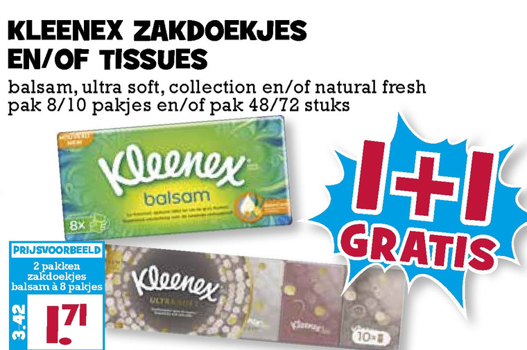 Kleenex   zakdoek, tissue folder aanbieding bij  Boons Markt - details