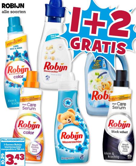 Robijn   wasverzachter, wasmiddel folder aanbieding bij  Boons Markt - details