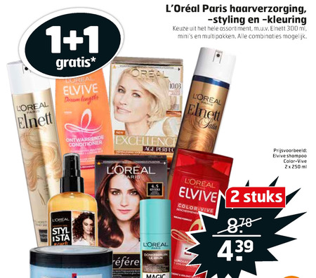 Elvive   haargel, shampoo folder aanbieding bij  Trekpleister - details