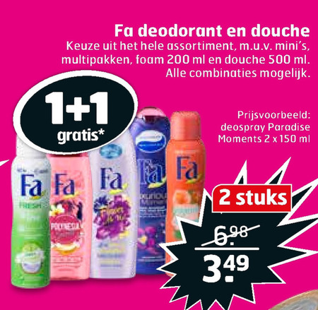 Fa   douchegel, deodorant folder aanbieding bij  Trekpleister - details