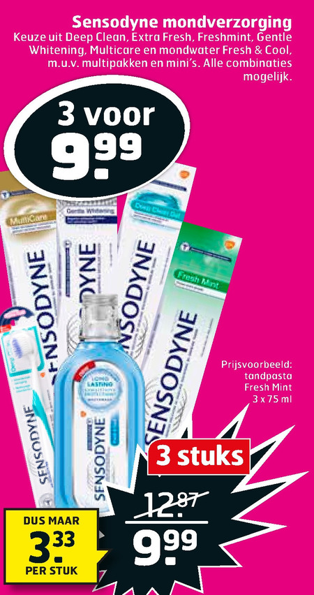 Sensodyne   tandenborstel, mondwater folder aanbieding bij  Trekpleister - details