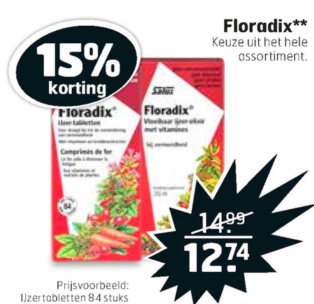 Floradix   voedingssupplement folder aanbieding bij  Trekpleister - details