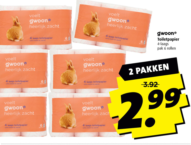 Gwoon   toiletpapier folder aanbieding bij  Boni - details