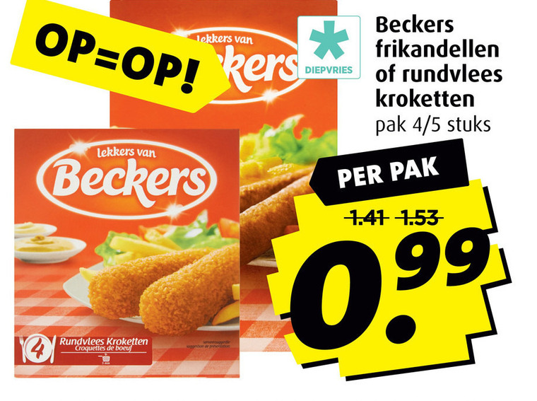 Beckers   frikandellen, kroket folder aanbieding bij  Boni - details