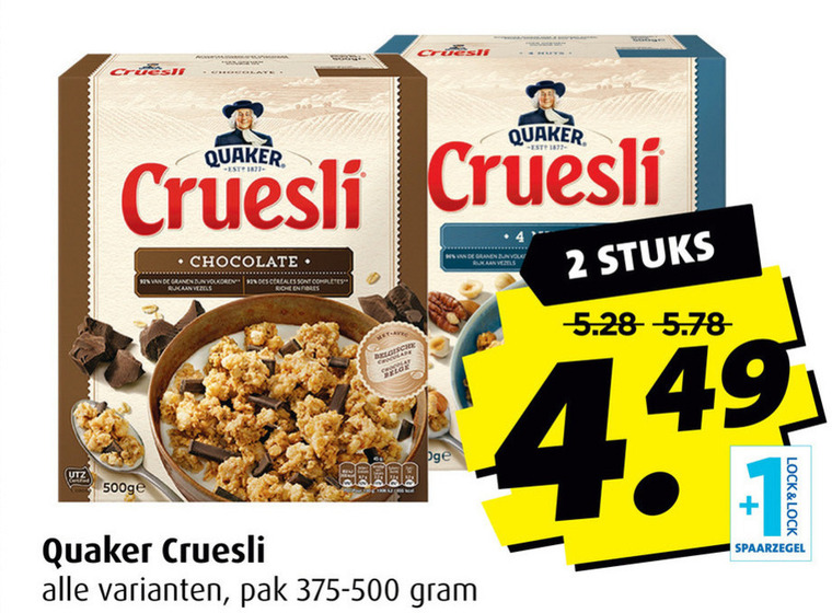 Quaker   cruesli folder aanbieding bij  Boni - details