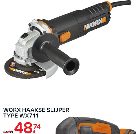 Worx   haakse slijper folder aanbieding bij  Praxis - details