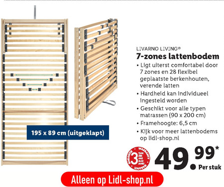 Livarno   lattenbodem folder aanbieding bij  Lidl - details