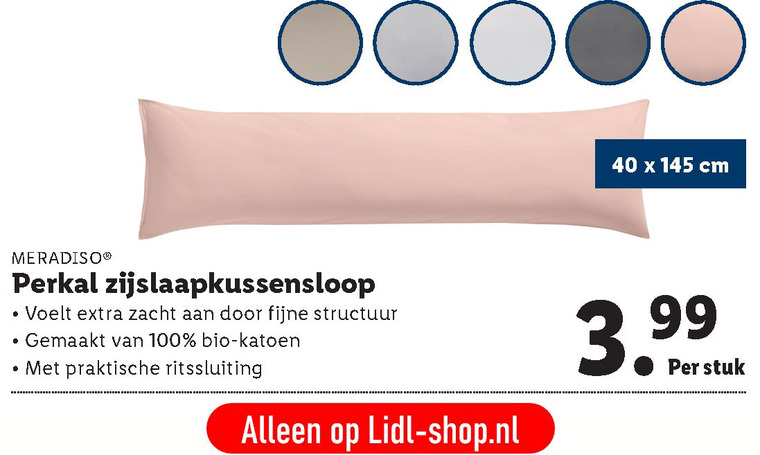 Meradiso   zijslaapkussen folder aanbieding bij  Lidl - details