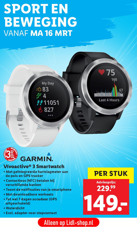 Garmin   sporthorloge, activiteitenmeter folder aanbieding bij  Lidl - details