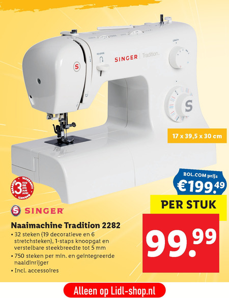 Singer   naaimachine folder aanbieding bij  Lidl - details