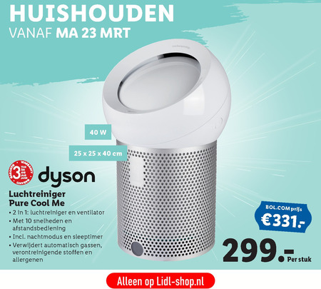 Dyson   luchtreiniger folder aanbieding bij  Lidl - details