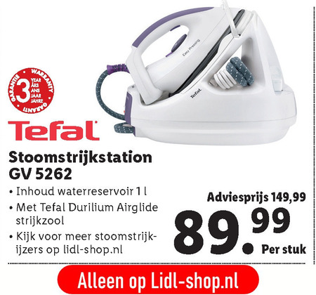 Tefal   stoomstrijksysteem folder aanbieding bij  Lidl - details