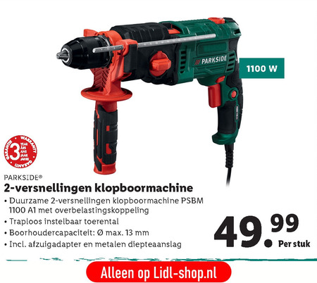 Parkside   klopboormachine folder aanbieding bij  Lidl - details