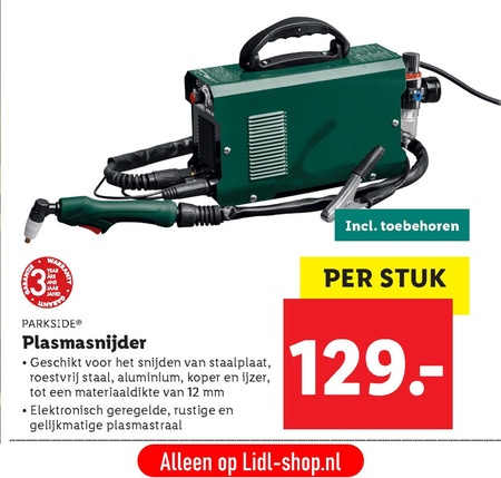 Parkside   plasmasnijder folder aanbieding bij  Lidl - details