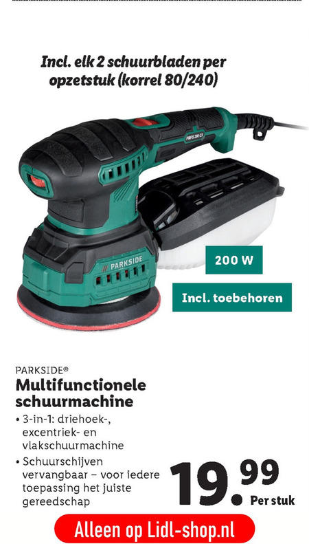 schroot genoeg Junior Parkside schuurmachine folder aanbieding bij Lidl - details