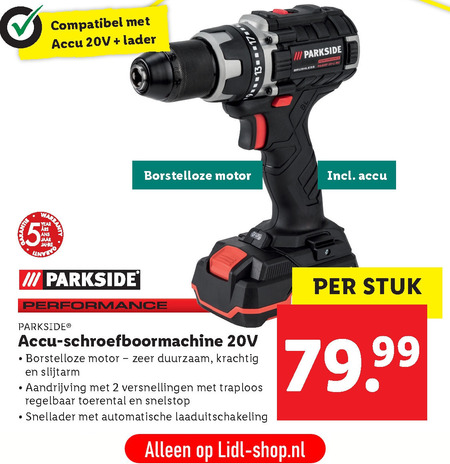 Parkside   accuboormachine folder aanbieding bij  Lidl - details