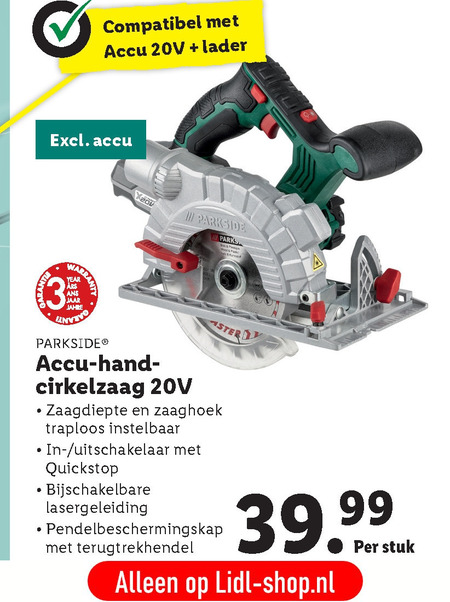 Parkside   handcirkelzaag folder aanbieding bij  Lidl - details