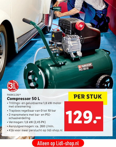 Parkside   compressorset folder aanbieding bij  Lidl - details