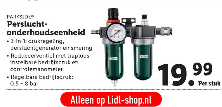 Parkside   perslucht apparatuur folder aanbieding bij  Lidl - details