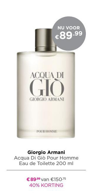 Giorgio Armani   eau de toilette folder aanbieding bij  Ici Paris XL - details