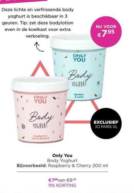 Only you   bodylotion folder aanbieding bij  Ici Paris XL - details