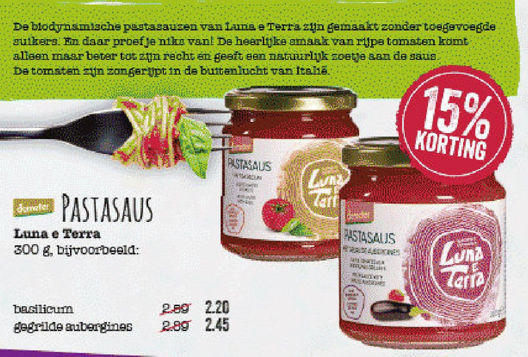 Luna e Terra   pastasaus folder aanbieding bij  EkoPlaza - details