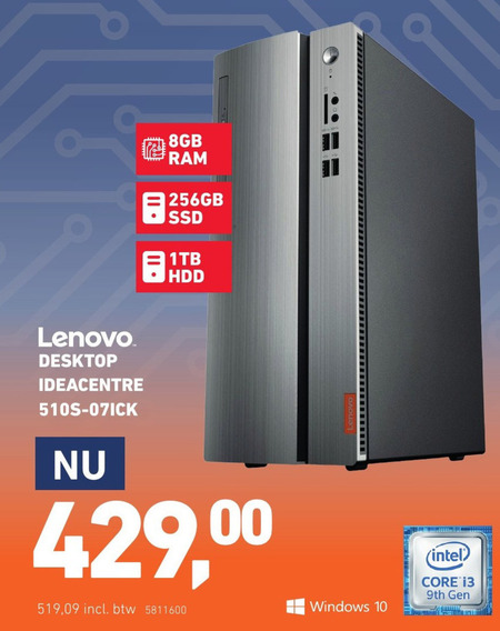 ik ben ziek merknaam Christian Lenovo pc systeem folder aanbieding bij Office Centre - details