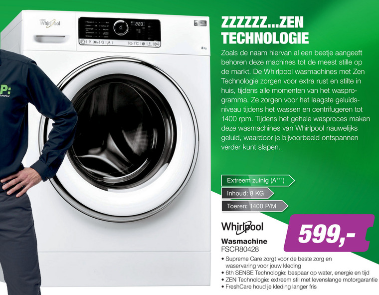 Whirlpool   wasmachine folder aanbieding bij  EP Electronic Partner - details