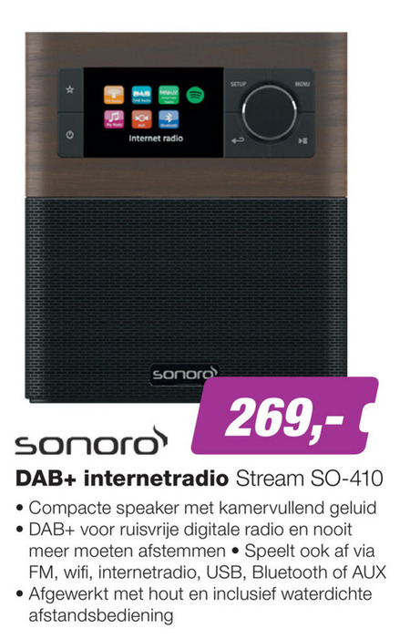 Sonoro   dab radio, internet radio folder aanbieding bij  EP Electronic Partner - details